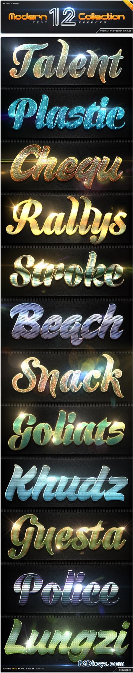 12 Modern Collection Text Effect Styles Vol.5 8864278