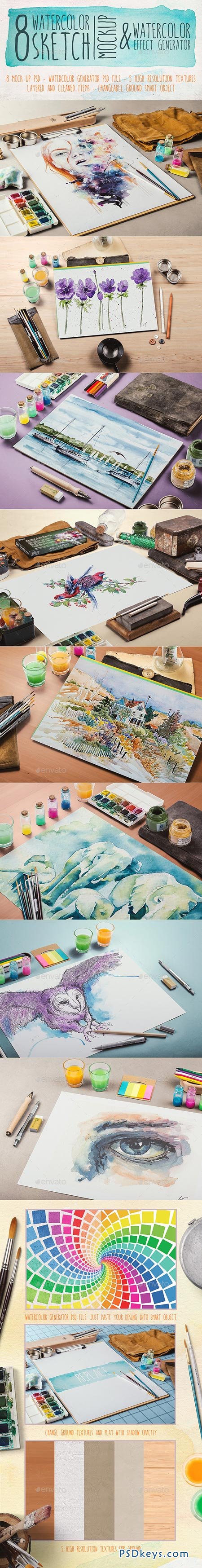 Download Watercolor Sketch Mock-Up 9008718 » Free Download ...