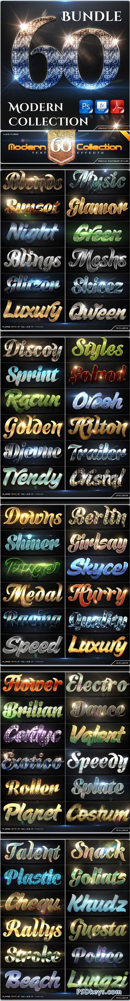 60 Modern Collection Text Effect Styles Bundle 9087182