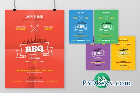BBQ party poster template 49849
