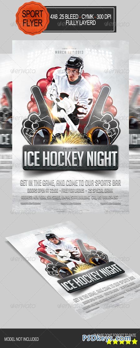 Ice Hockey Night Party Flyer 7143547