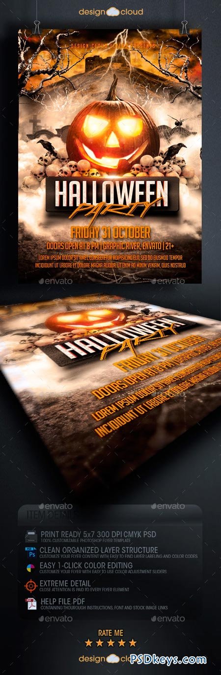 Halloween Party Flyer Template 8915370