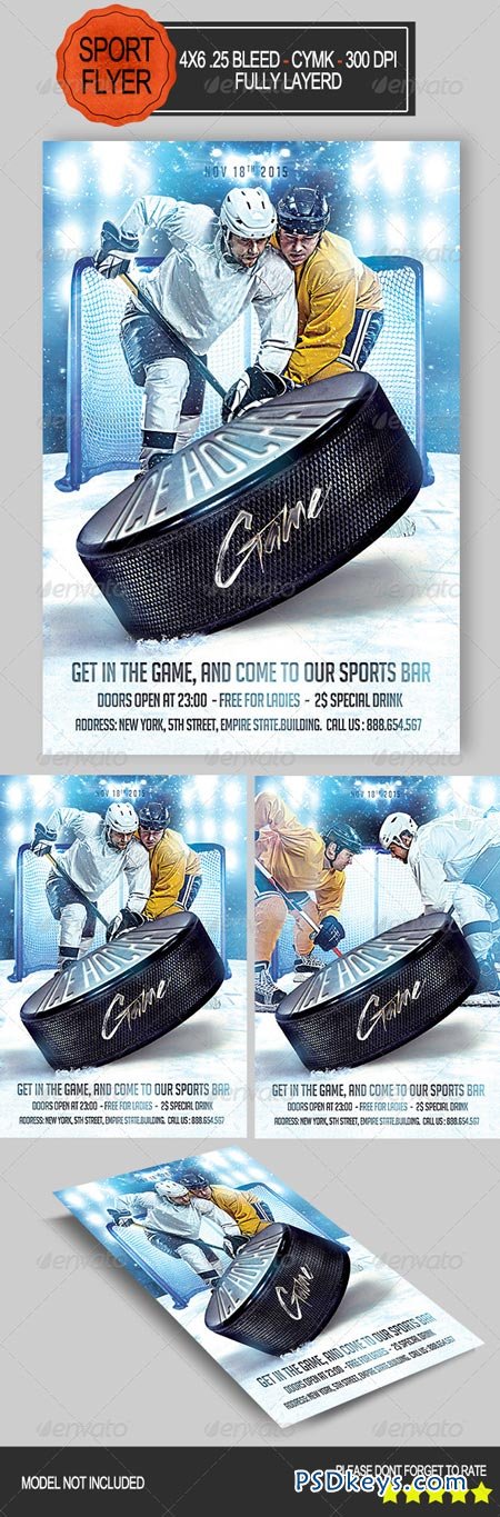 Ice Hockey Game Flyer 8541831
