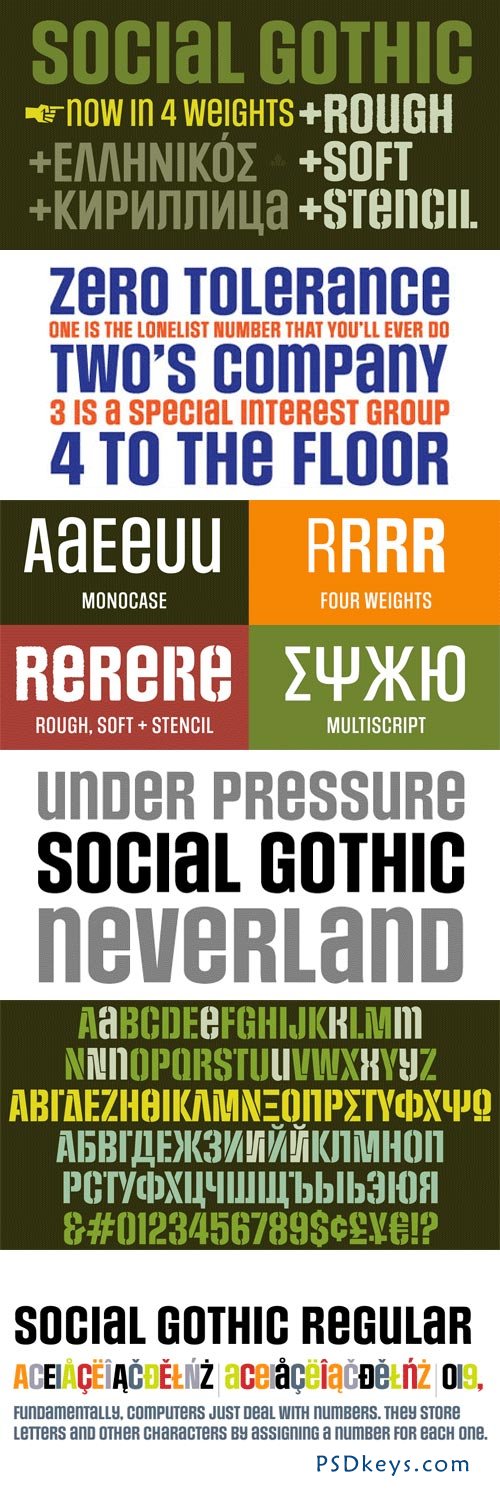 Social Gothic Font Family - 7 Fonts for $100