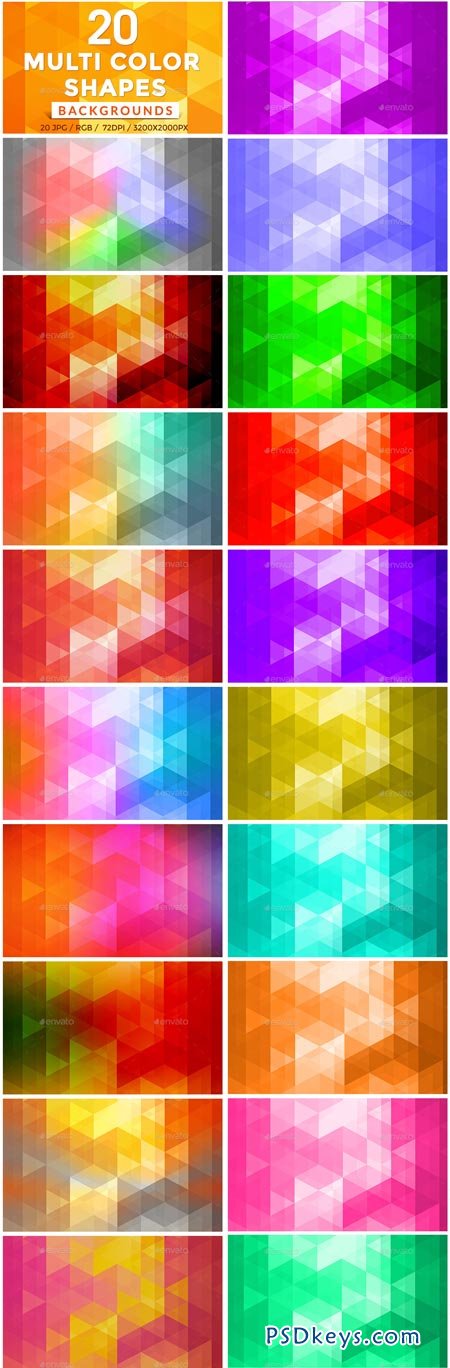 20 Multi Color Shape Backgrounds 9100550