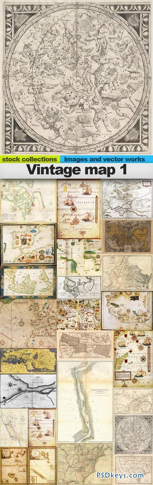 Vintage map 1 25xUHQ JPEG