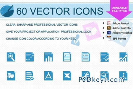 60 Flat style Icons for Business 89136