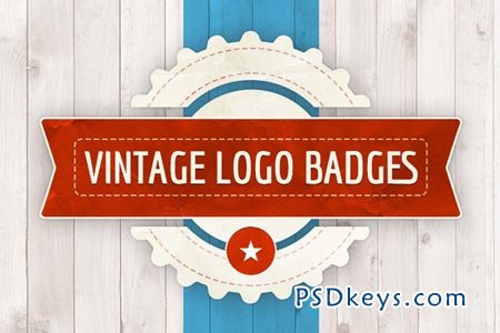 7 Vintage Logo Badges 91724