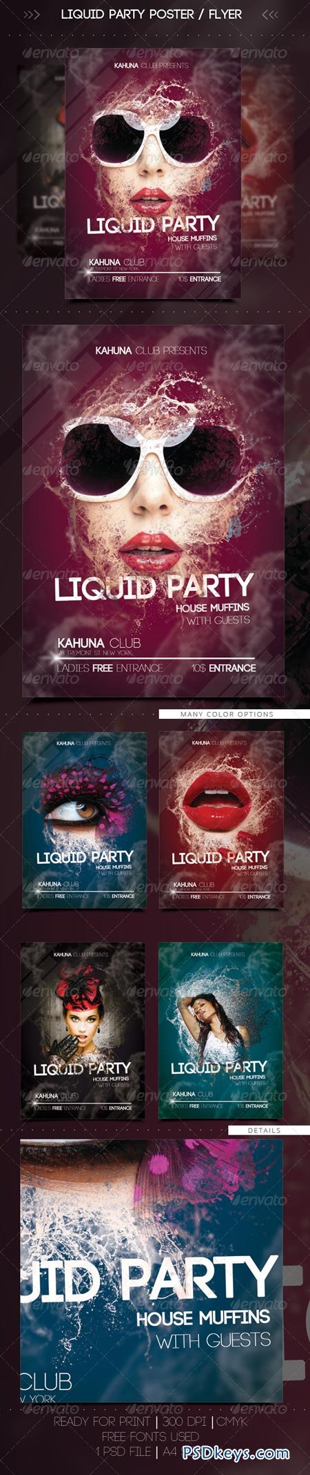 Wet Liquid Party Flyer Poster 7282123