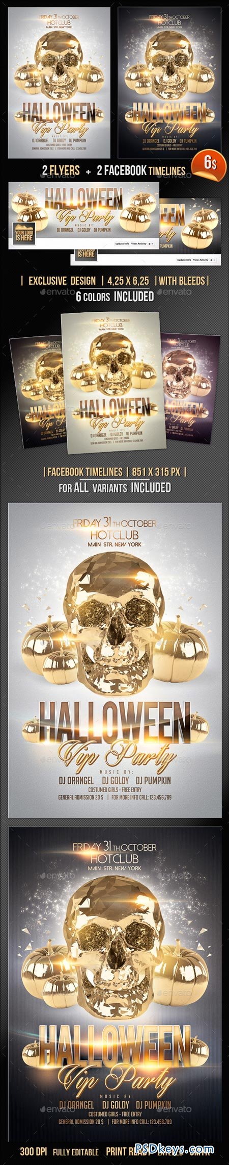 Halloween Flyer + Fb Timeline Vip Party 9114413