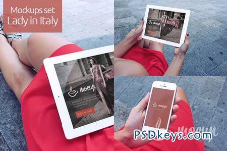 Mockups set Lady in Italy 91941[