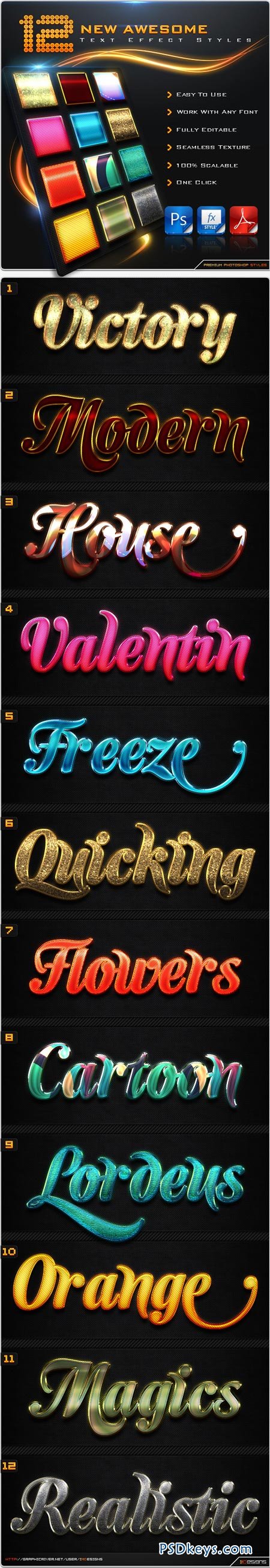 12 New Awesome Text Effect Styles 8536493