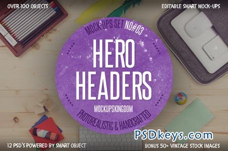 Hero Headers Mock-ups Set #3 84288