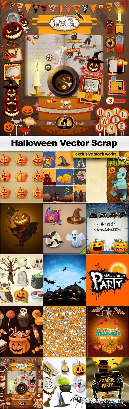 Halloween Vector Scrap - 15xEPS