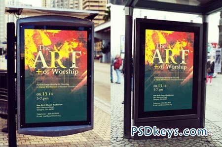 Bus Stop Poster Mockup Template 70162
