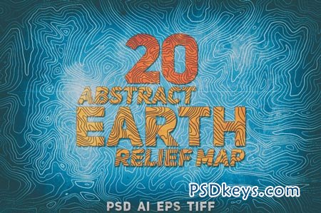 20 Abstract Earth Relief Maps 95462