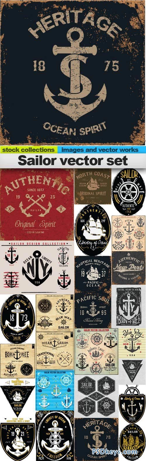 Sailor vector set 25xEPS