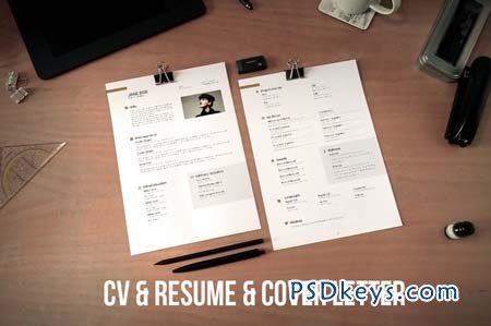 CV, resume and cover letter set v2 80886