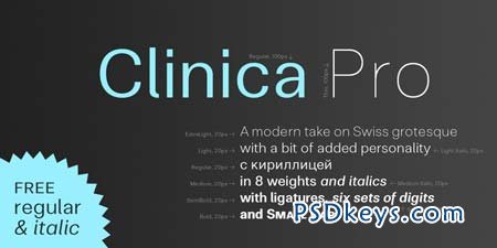 Clinica Pro Font Family - 16 Fonts for $280