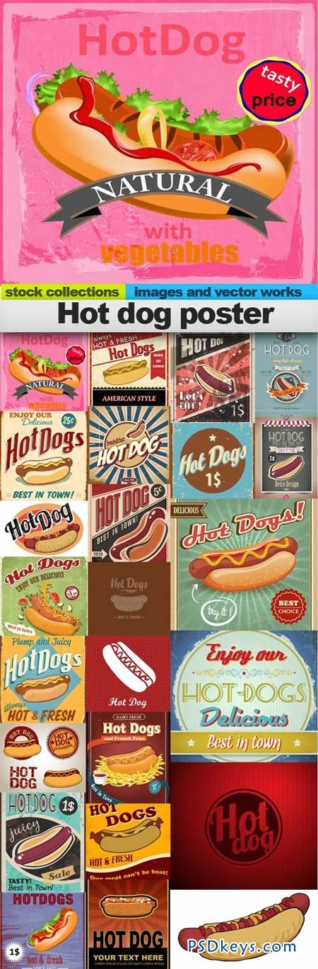 Hot dog poster 25xEPS