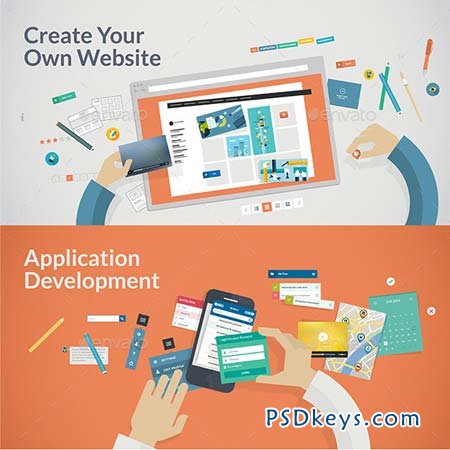 Flat Design Concepts for Websites and Apps Develop 8915330