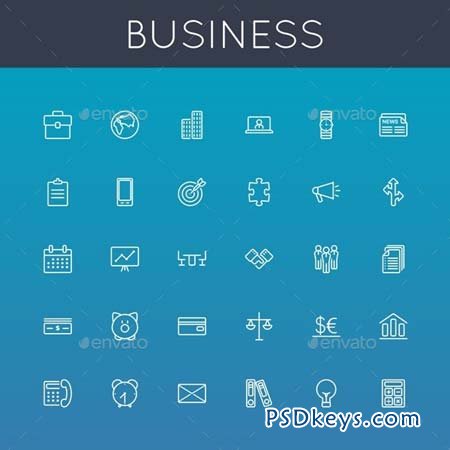 Vector Business Line Icons 8910584