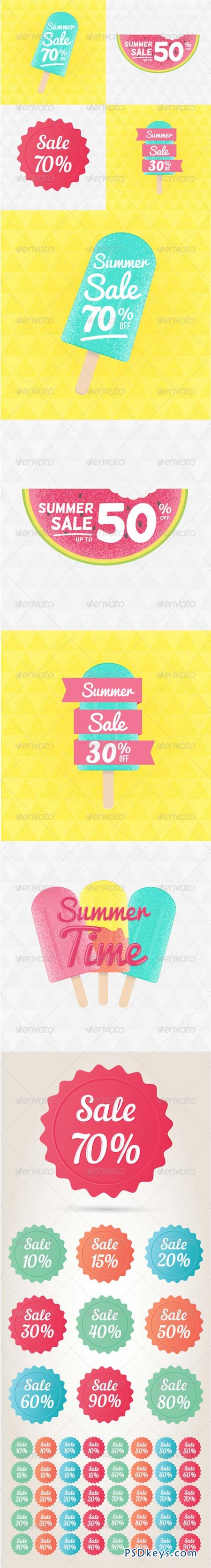 Summer Sale Badges Set 8469325