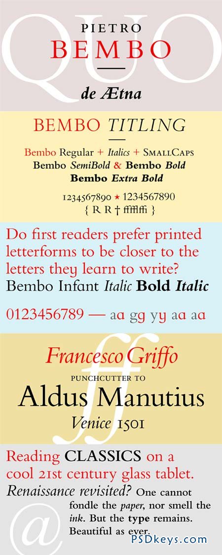 Bembo Font Family - 24 Fonts for $696