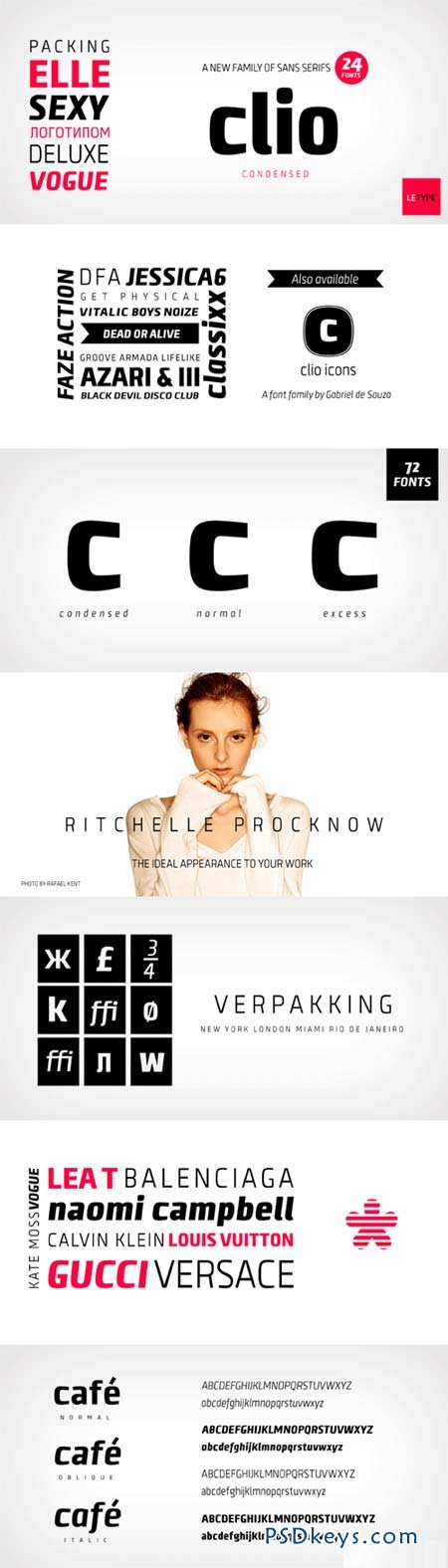 Clio Condensed Font Family - 24 Fonts for $389