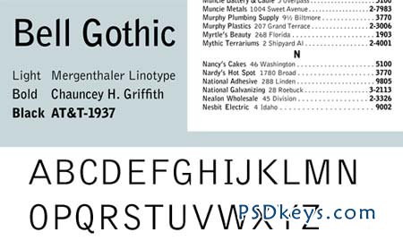 Bell Gothic Font Family - 3 Fonts for $78