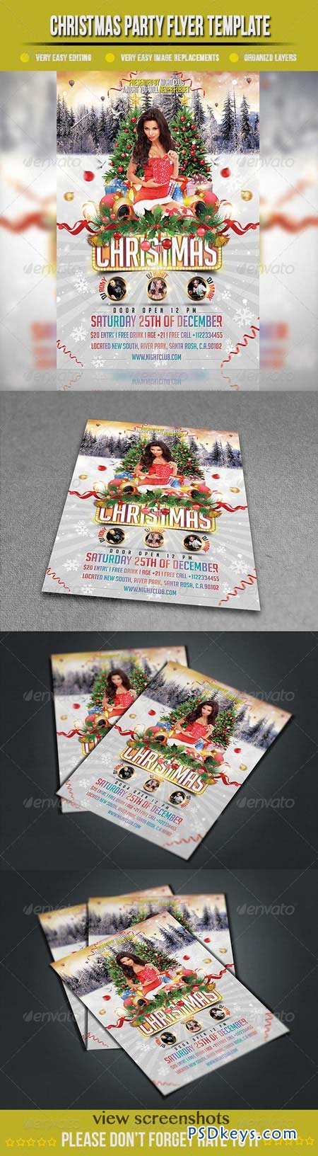 Christmas Party Flyer Template 3477501