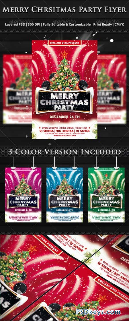 Merry Christmas Party Flyer Templates 6067982