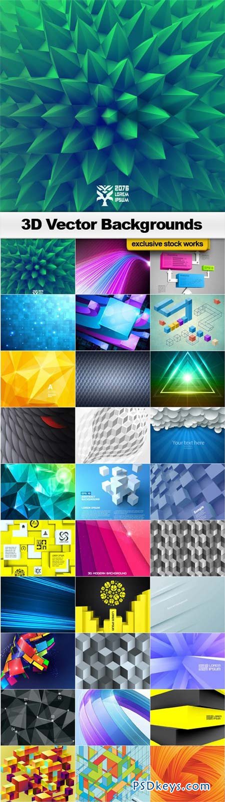 3D Vector Backgrounds - 30xEPS