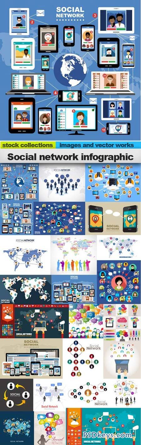 Social network infographic 25xEPS