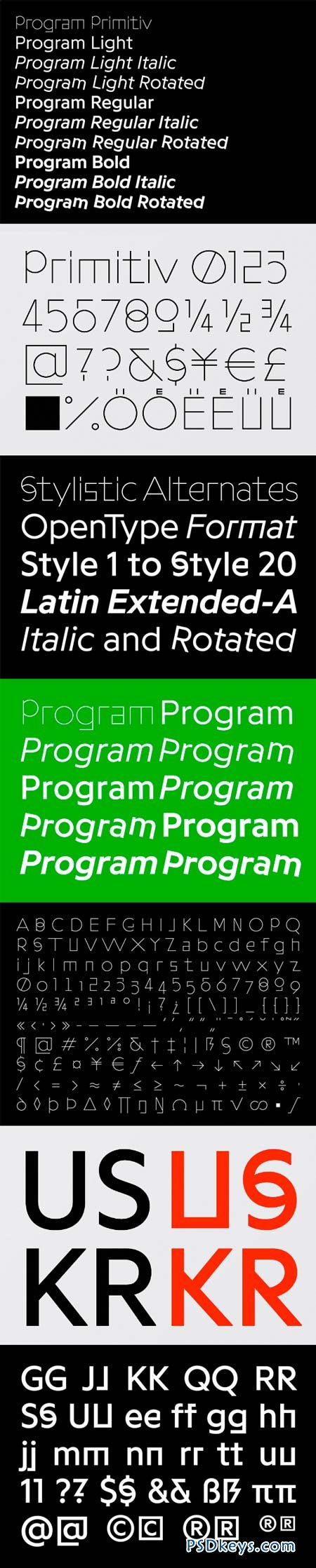 Programme Font Family - 19 Fonts for $516
