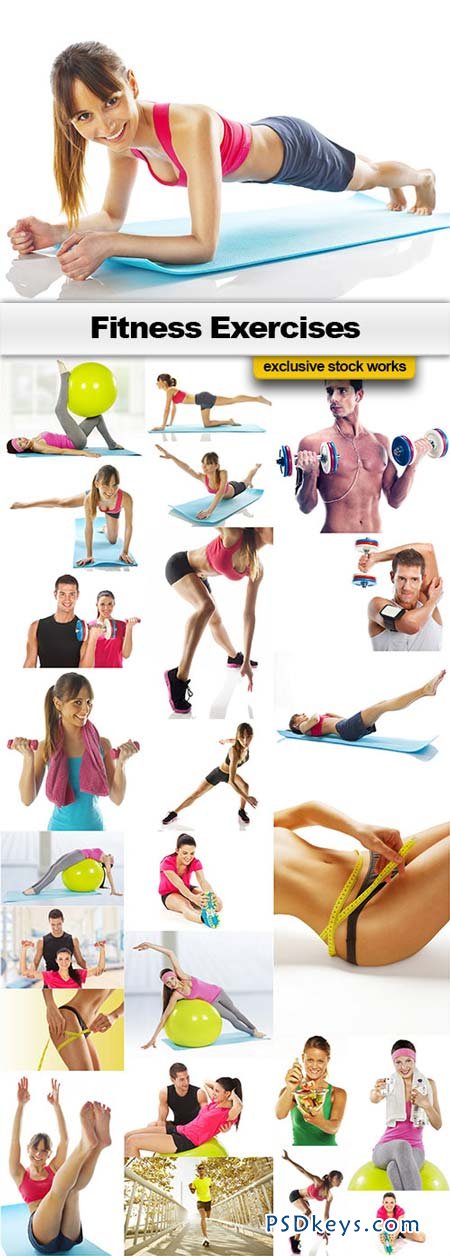 Fitness Exercises - 25xJPEGs