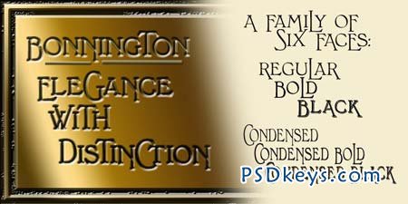 Bonnington Font Family - 6 Fonts for $38