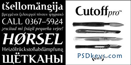 Cutoff Pro Font Family - 4 Fonts for $100