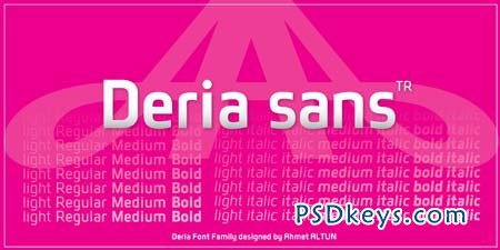 Deria Sans Font Family - 8 Fonts for $110