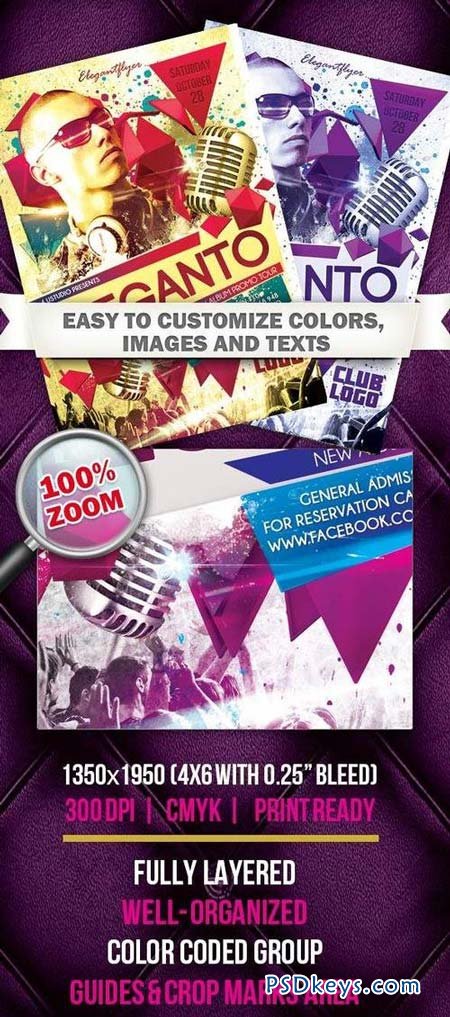 Dj Eleganto  Club and Party Flyer PSD Template