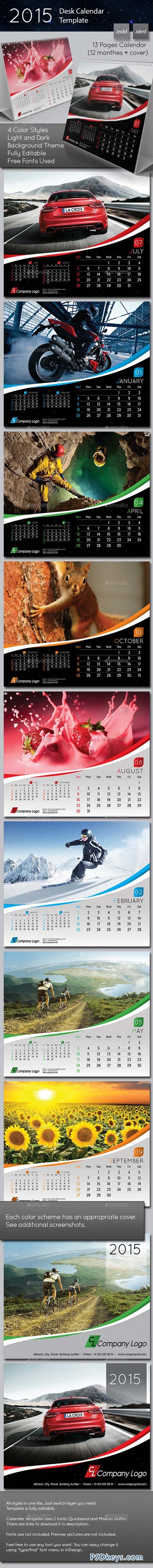 2015 Desk Calendar template 9128199