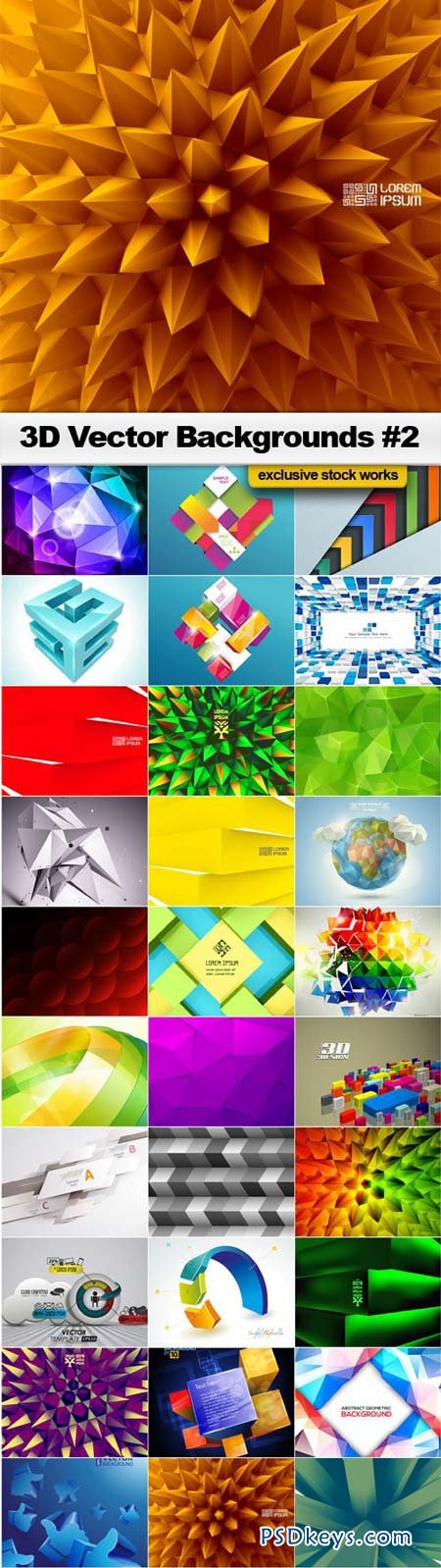 3D Vector Backgrounds #2 - 30xEPS