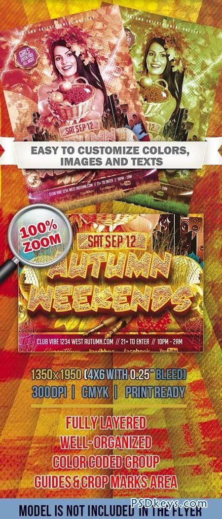 Autumn Weekends  Club and Party Flyer PSD Template