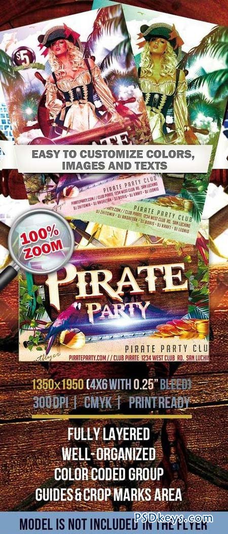 Pirate Party  Club and Party Flyer PSD Template