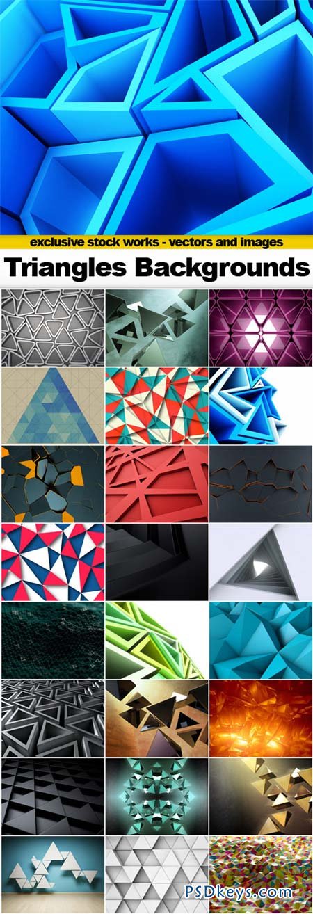 Triangles Backgrounds - 25xJPEGs