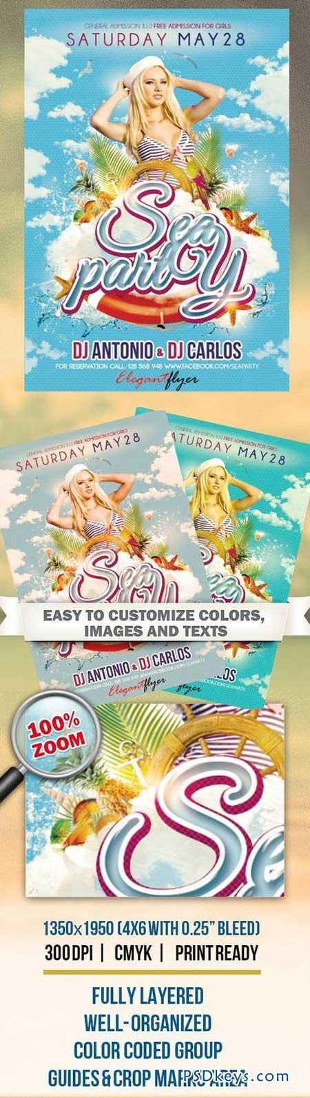 Sea Party  Flyer PSD Template