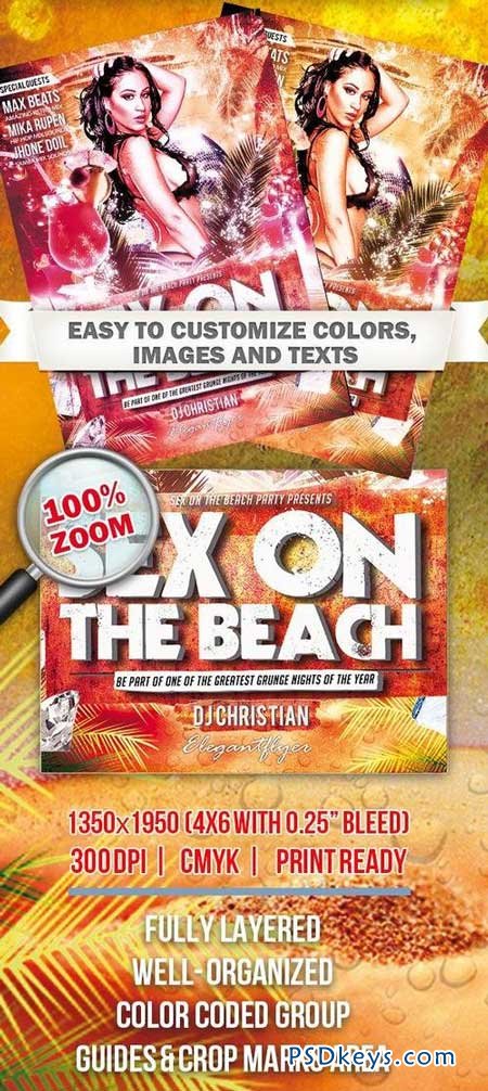 Sex On The Beach 2  Club and Party Flyer PSD Template