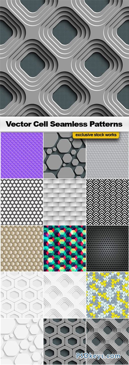 Vector Cell Seamless Patterns - 15xEPS
