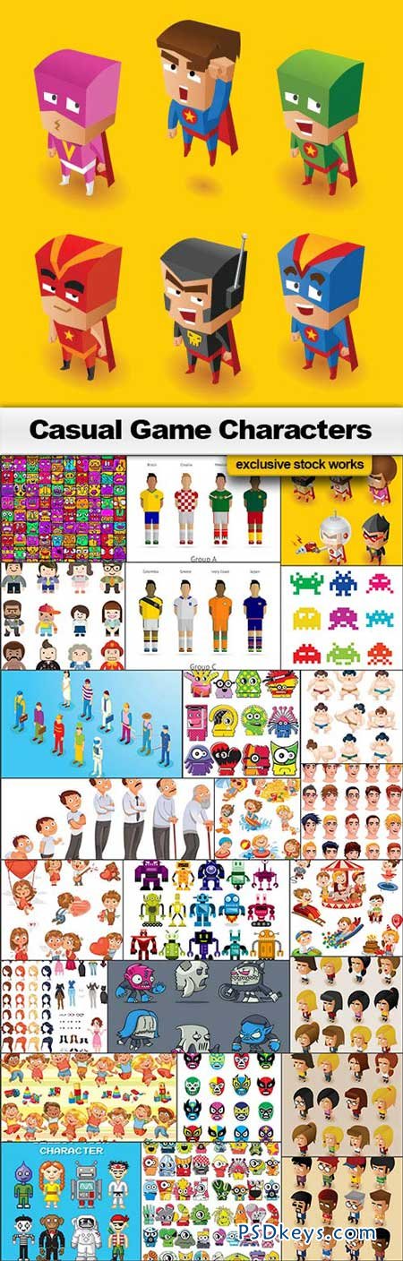 Casual Game Characters - 25xEPS
