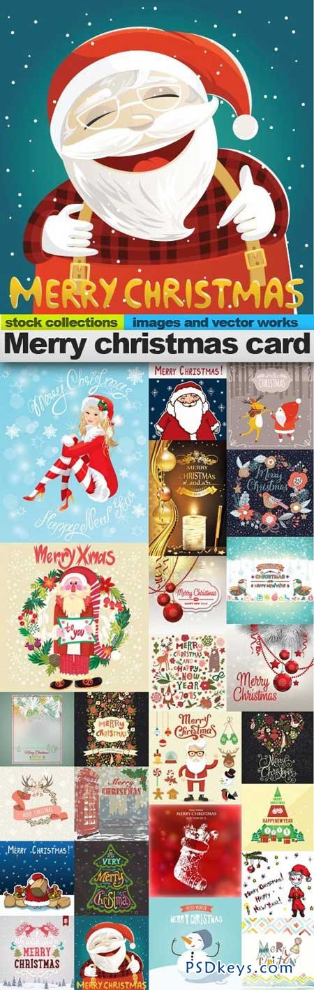 Merry christmas card 25xEPS